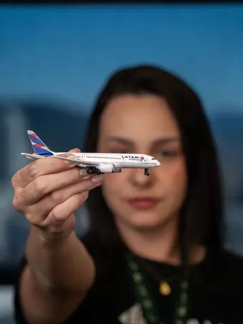 Model cargo aircraft used in the air freight operation